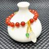 Simple Round Bead Bracelet Fashion Chalcedony Pendant Red Agate Beaded Bracelets  Women