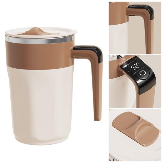 Automatic Stirring Coffee Cup with Real-Time Temperature Display Rechargeable Self-Stirring Mug Double-Wall Insulated 316 Stainless Steel Coffee Cup