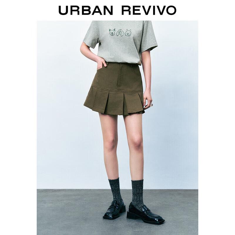 UR 2024 Autumn Women s Pleated A-Line Short Skirt UYY540003 XS