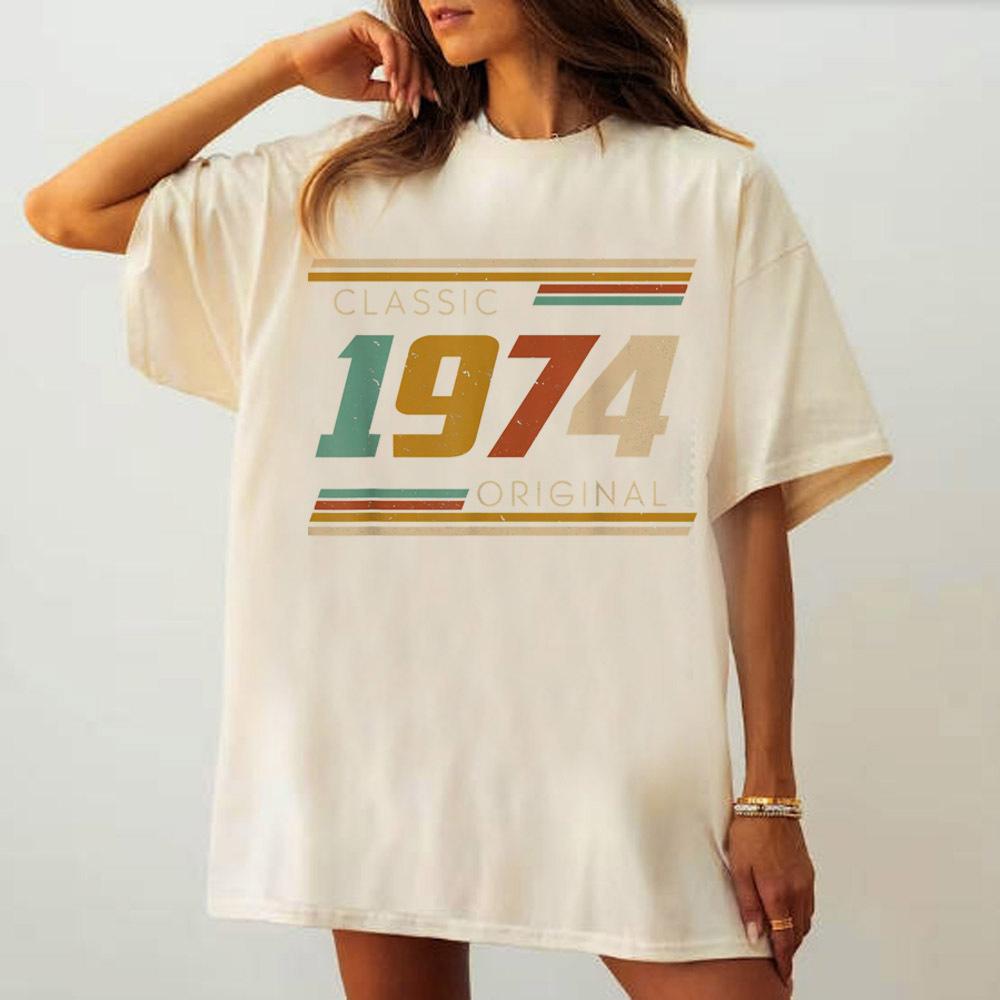1974 t shirt weiblich Damen Bequem Vintage harajuku Pastell 2000er t shirt Gothic anime Retro Ästhetik Atmungsaktiv hip hop