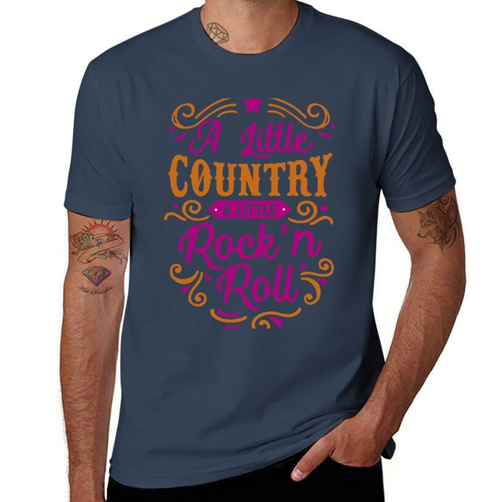 a little country and a little rock n roll country girl rock n roll girl TShirt cotton t shirt pack TShirt S