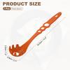 uxcell Toothed Pasta Spoon, Nylon Pasta Fork, Non-stick Heat-resistant Noodle Spoon, Strainer, Tongs, Kitchen Utensil with Measuring Hole, Orange