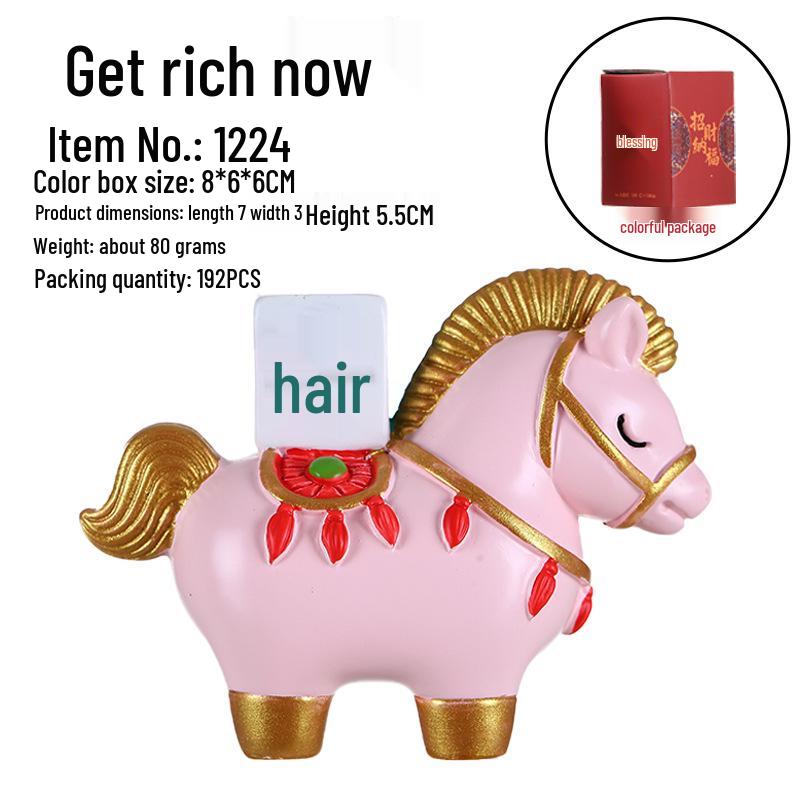 2026 Zodiac Horse Figurine: Get Rich New Year Ornament for Home or Office Display