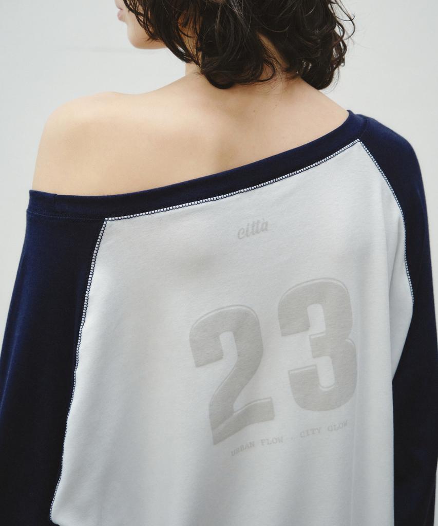 CITTA Number 23 Raglan Off-Shoulder T-Shirt_Ctt3002(White)