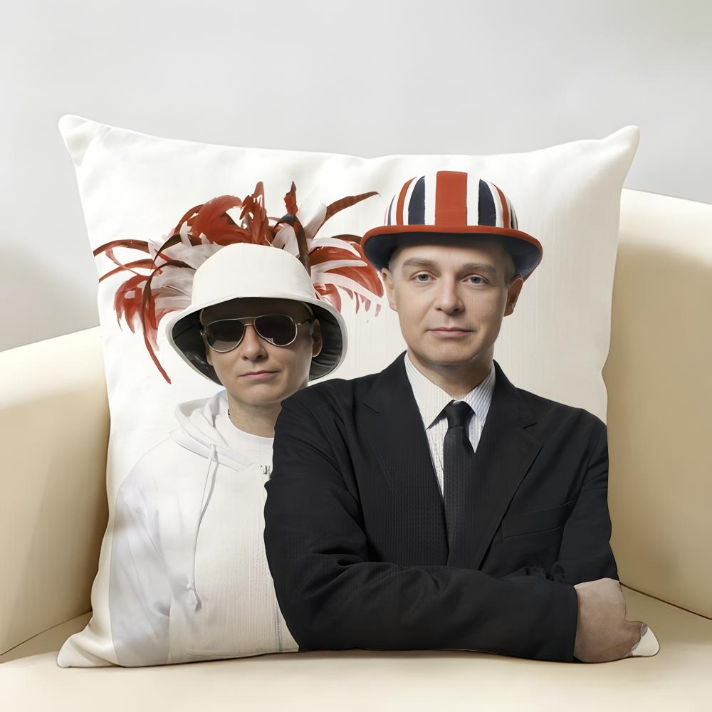 Music PPet Shop Boys Band Cushion Cover Natural Linen Organic Fabric DoubleSided Printing Room Sofa Decor Pillow Case