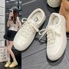 Leather version~ Little White Shoes Women's 2025 Summer New Versatile Shows Feet Small Breathable Student Flat Bottom Casual Single Shoes Women