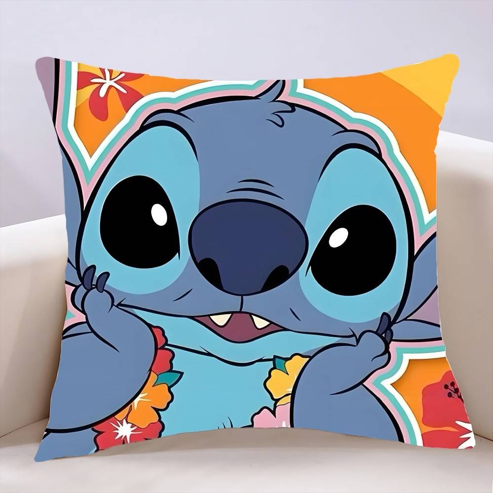 L-Lilo CartoonS-Stitchs Pillow Case Cushion Cover Soft Cute Throw Pillow Case For Car Sofa Pillowcase Polyester With Zipper