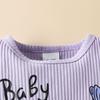 Set Bodysuit cu Mânecă Lungă și Pantaloni cu Fundiță Elefant Bebeluș