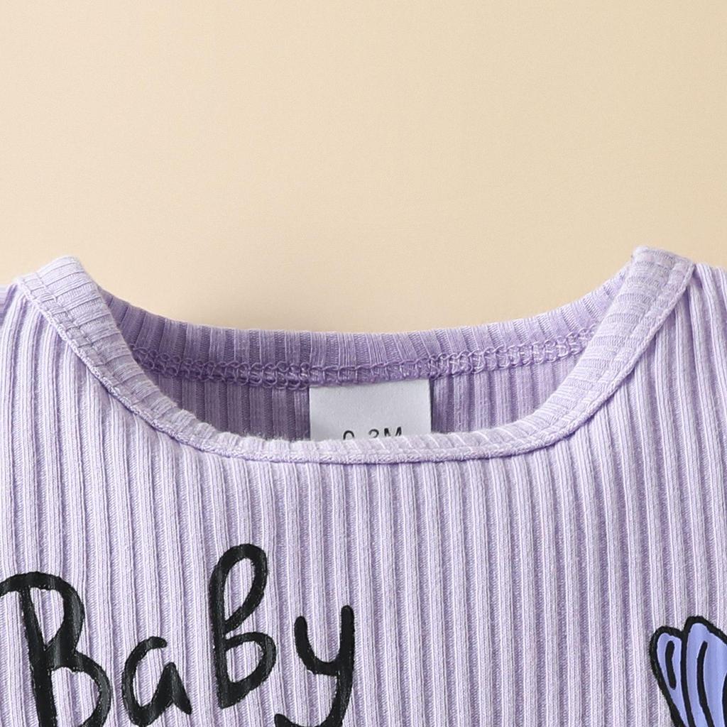 Set Bodysuit cu Mânecă Lungă și Pantaloni cu Fundiță Elefant Bebeluș