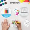 Mini Sticker Printer, Portable Thermal Inkless Printer with Auto-Calibration, Bluetooth Compact Label Maker with 7 Rolls (3 Paper Types) & 6 Colored