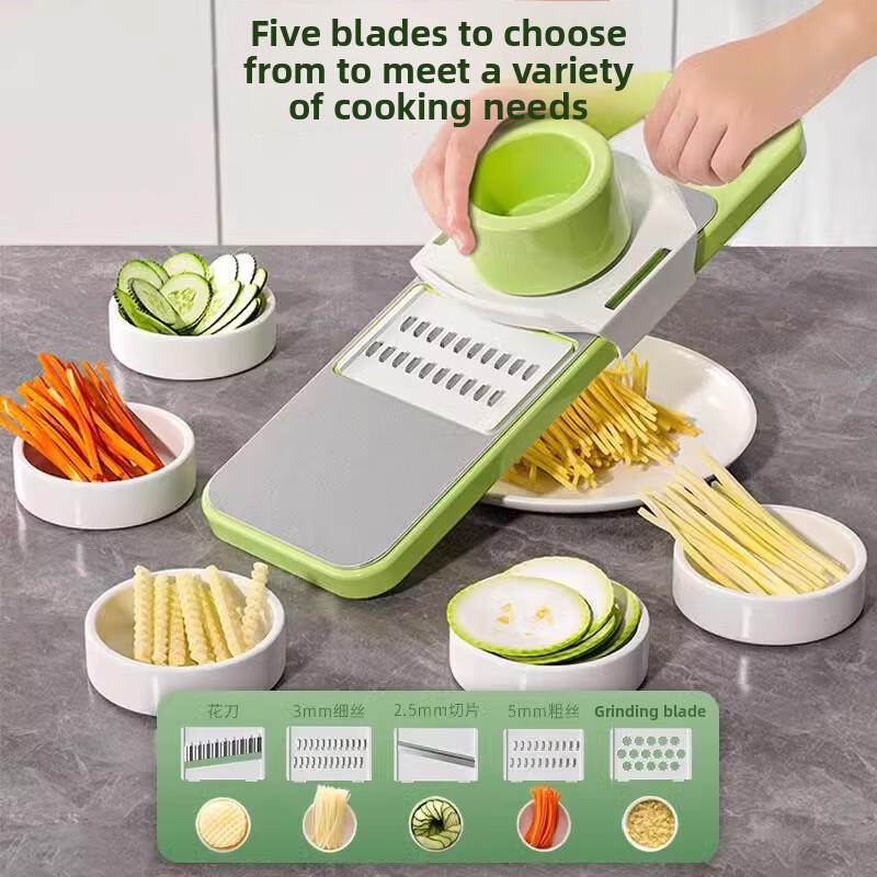 Stainless Steel Multi-Functional Vegetable Peeler 3, 5, or 6 Blades with Hand Guard Perfect for Kitchen Use