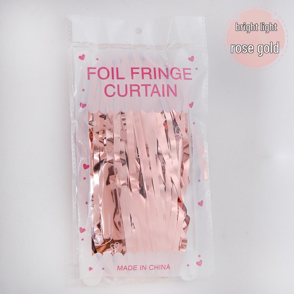 Gold Glänzende Lametta Quastenvorhänge (1x2m) für Hochzeitsbühnen- oder Türdekoration.