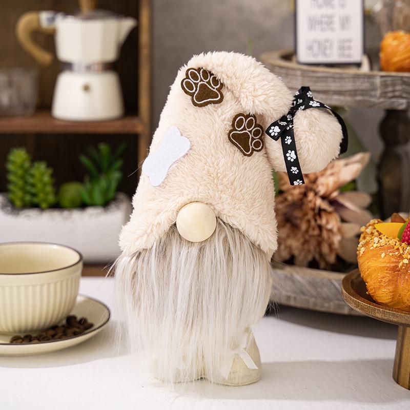 Fun Gnome Plush Doll For Pets Adorable Fabric Decoration Soft Toy In Stylish Shade Khaki