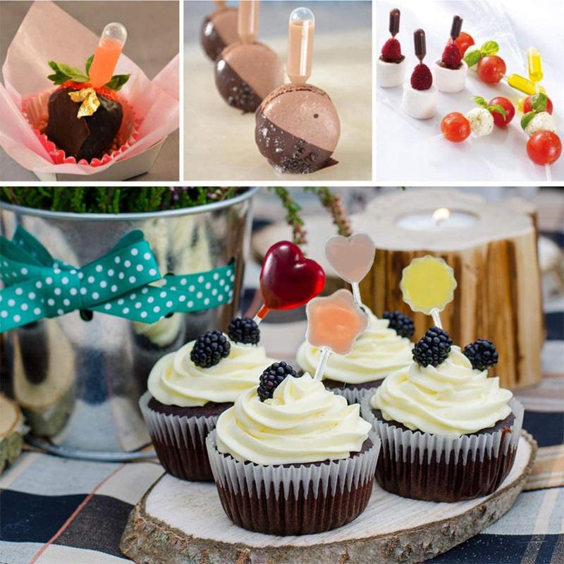 50Pcs Mini Dropper 4Ml Disposable Jam Dropper For Cupcakes Sauce Squeeze Transfer Pipettes Dropper Dessert Stuffed Cake Decor