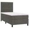3143122 vidaXL Lit à sommier tapissier et matelas Gris foncé 90x200 cm Velours