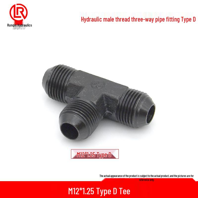 Trójnik hydrauliczny typu D, Rura olejowa wysokociśnieniowa, Gwint zewnętrzny M16/18/22/27/30, Stożek 74°