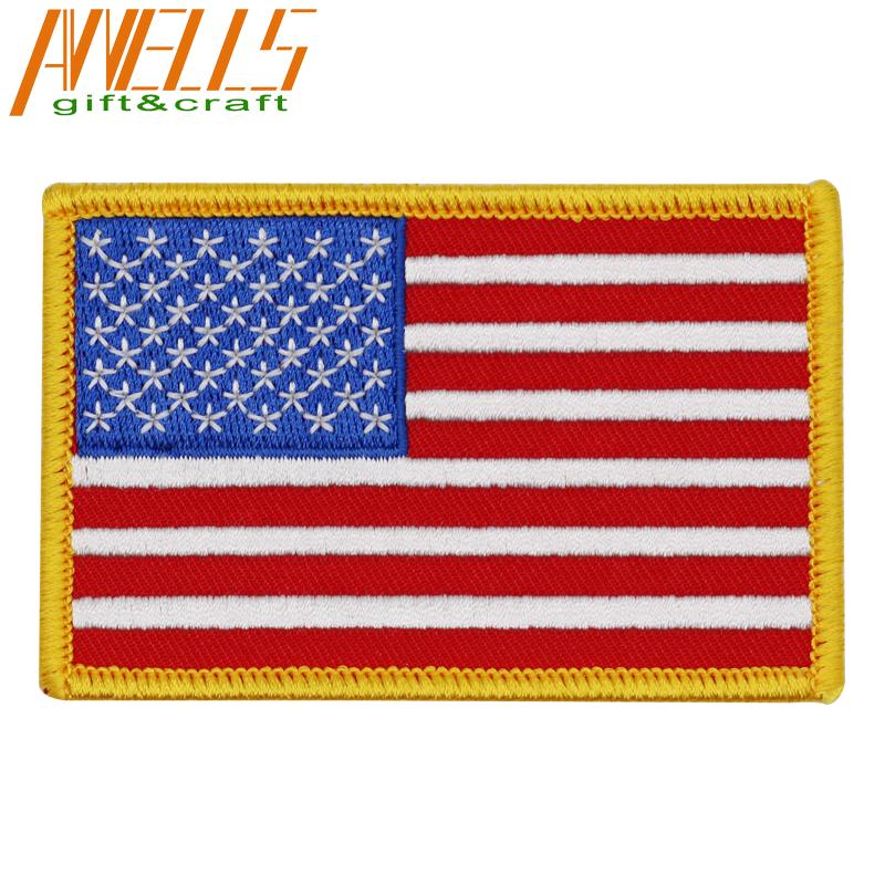 National Flag America Emblem Iron Patch Embroidery Patches Backpack Country USA Flag Embroidered Patch 3  *2  красный