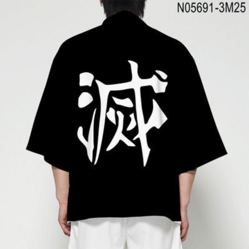 Anime Ghost Destroyer Blade, Volwassen Houtskool Jiro You Bean Print Kindercape Kimono Perifeer Veerjack