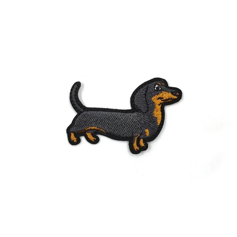 Aufnäher Tier Corgi Dackel Corgi Abzeichen Aufbügler für Kleidung Aufnäher Kleidung Stickerei Nähen Stoff Hundemuster Applikationen