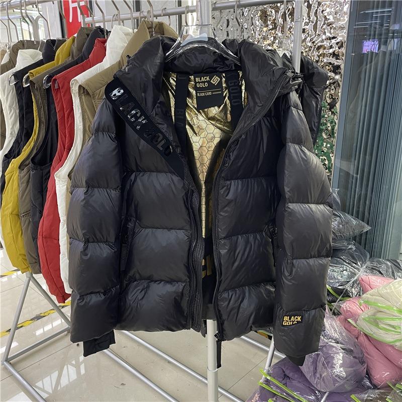 Black and Gold Down Jacket Women's Short Winter New Couple Men's and Women's Thickened High-end Coat