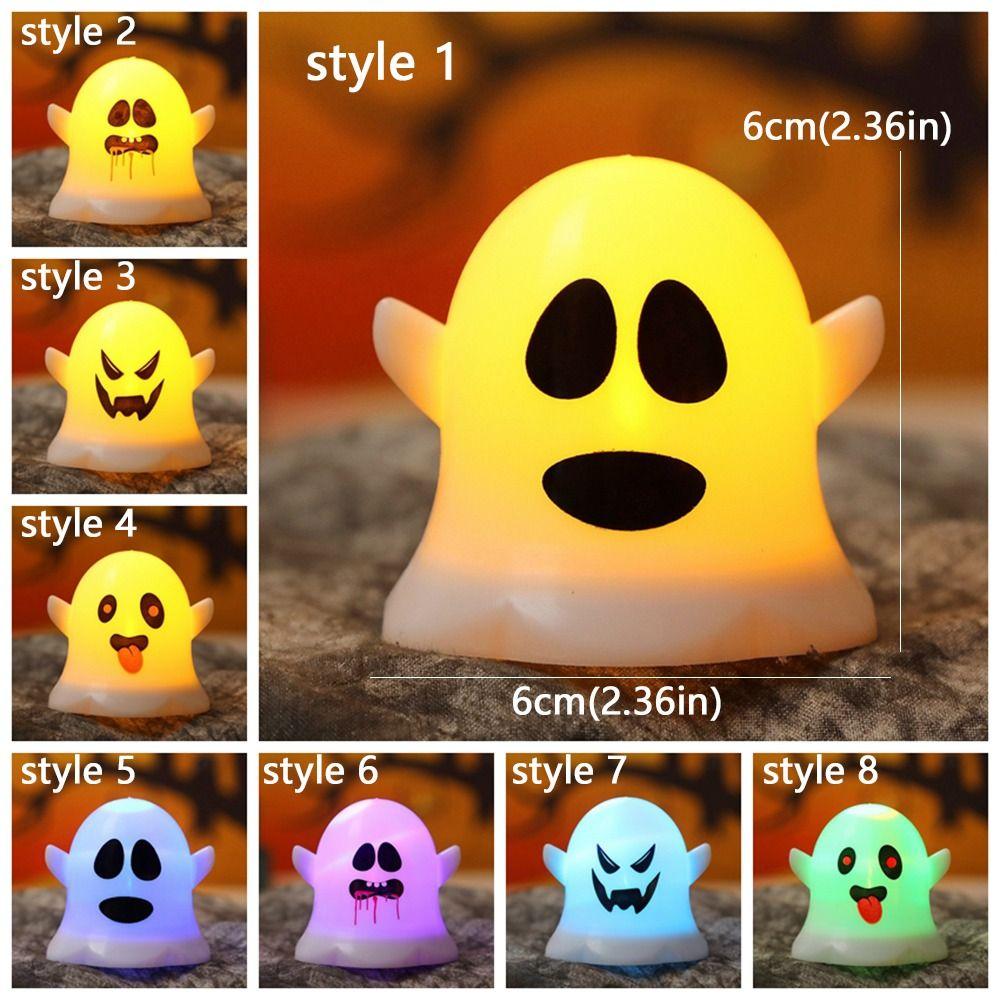 Plastic Halloween Ghost Lamp Portable Mini Ghost Light Ghost Pendant LED Candle Light  Yard Decor