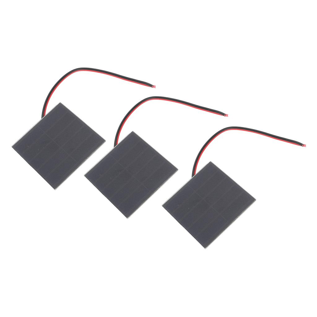 3 Sett Små Solcellepaneler Profesjonelle 1W Monokrystallinsk Silisium Høy Effektivitet DIY Solcellepaneler