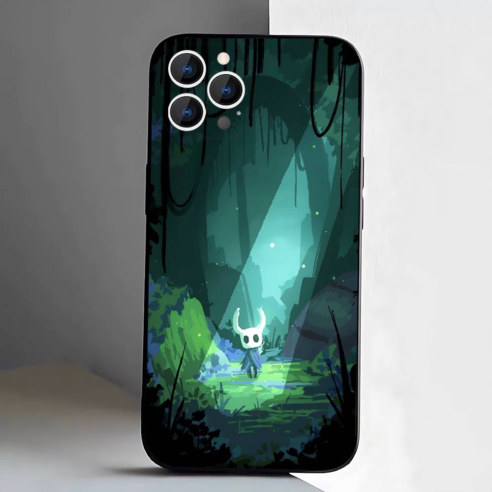 Hot H-Hollow K-Knight Game Phone Case For iPhone 17,16,15,14,13,12,Pro,Max,Plus,E,SE4,Air,Mini Black Soft Box