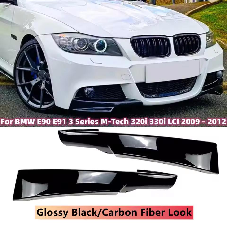 Front Bumper Splitter Body Kit For BMW 3 Series E90 E91 Facelift LCI M-Tech 2009-2012 320i 330i Air Knife Vent Car