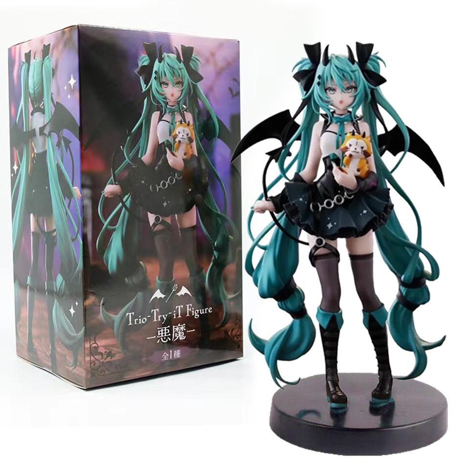 19Cm Anime Hatsune Miku Little Devil Raccoon Action Figure Model Toys Cute Action Model Pvc Collection Desktop Accessories Gifts