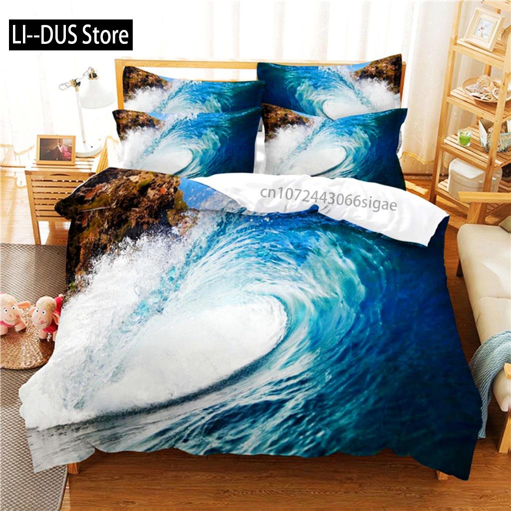 Bellissimo Paesaggio Set Biancheria da Letto Set Copripiumino Stampa Digitale 3D Set Biancheria da Letto Matrimoniale Design alla Moda