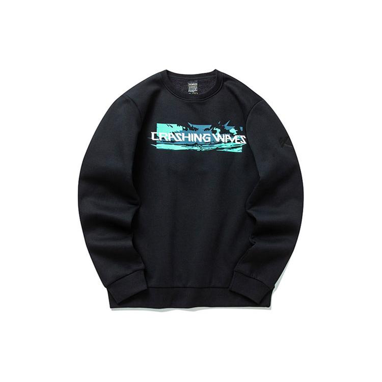 ANTA Basketball Collection Sweatshirts Men s Black Crew Neck Thickened Regular 152141730-3 XXL