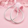 925 Sterling Silver 50mm Exquisite Water Drop Large Hoop Earrings for Women Fashion Gift Accessories Party Jewelry