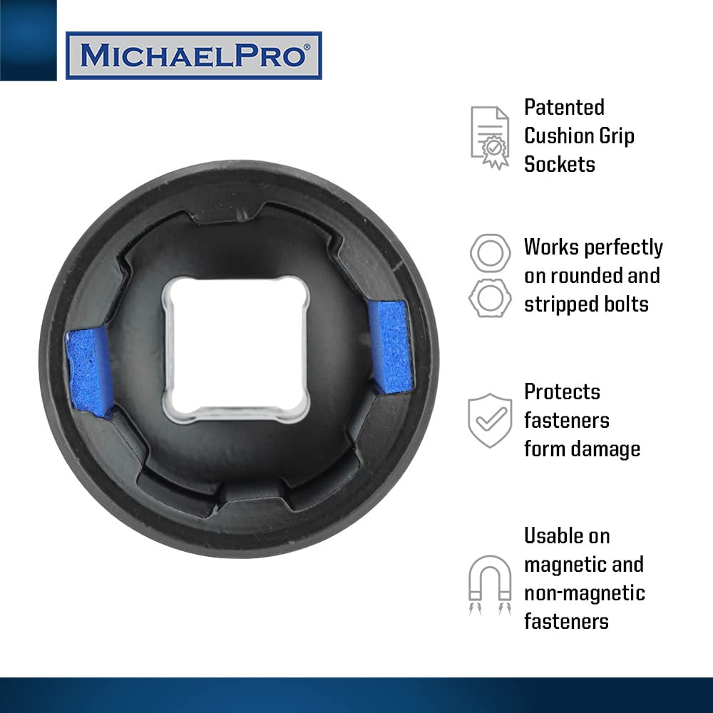 MichaelPro MP001218 Black Oxide Bolt Extractor Offset Wrench and Socket Set 6 Point Round Box End Nut Bolt Remover Stripped Thin Bolt Remover with
