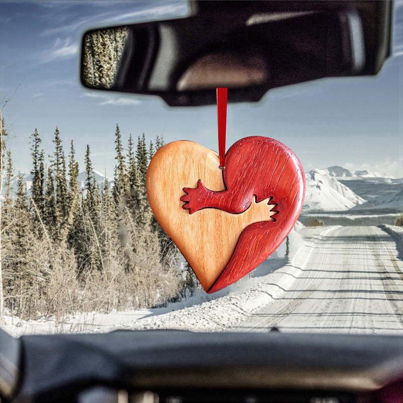 1/4 Pcs Valentine's Day Love Pendant Acrylic 2D Heart-shaped Hanging Decoration Backpack Car Romantic Decor Love Crafts Gift
