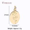 18K Gold Plated Rose Pattern Pendants For Making Necklace,Fashion Oval Metal Charms DIY Jewelry Making Findings Accessories