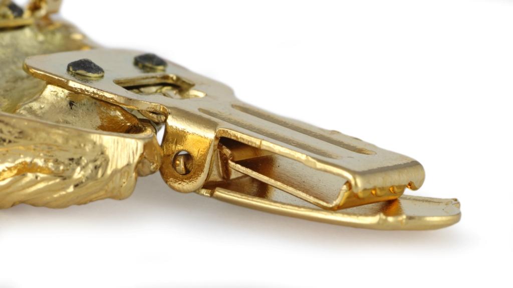 Schnauzer I - brooch with a clip, gold-plated holder for a start number, a gift for a dog show by Art-Dog brand.