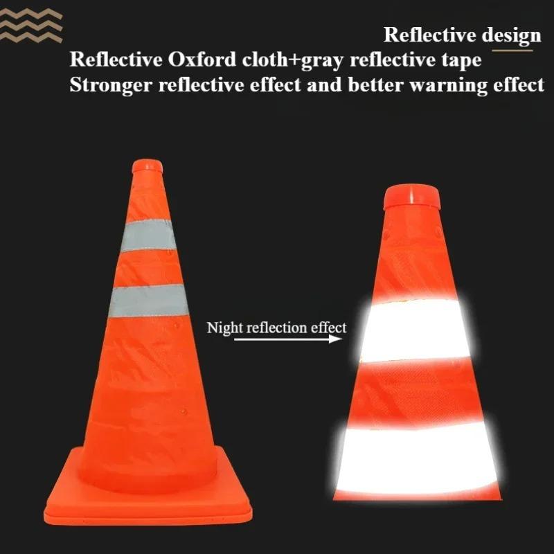 Foldable Traffic Reflective Safety Cone 30/45/70cm Height Collapsible Traffic Cones Multi Purpose Reflective Stripe Road Cone