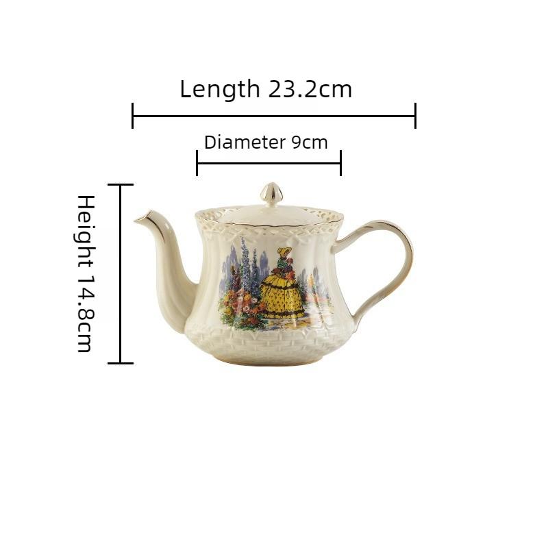 French Hollow Out Ceramic Cup Saucer Set British Style Teapot Afternoon Tea Elegant Drinkware Household Goods