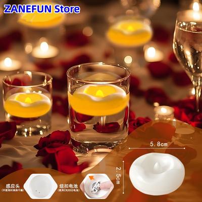 16-Pack Water Floating Flameless Waterproof Led Candle Lamp Flashing Romantic Wedding Decorations Water Float Swimming Pool