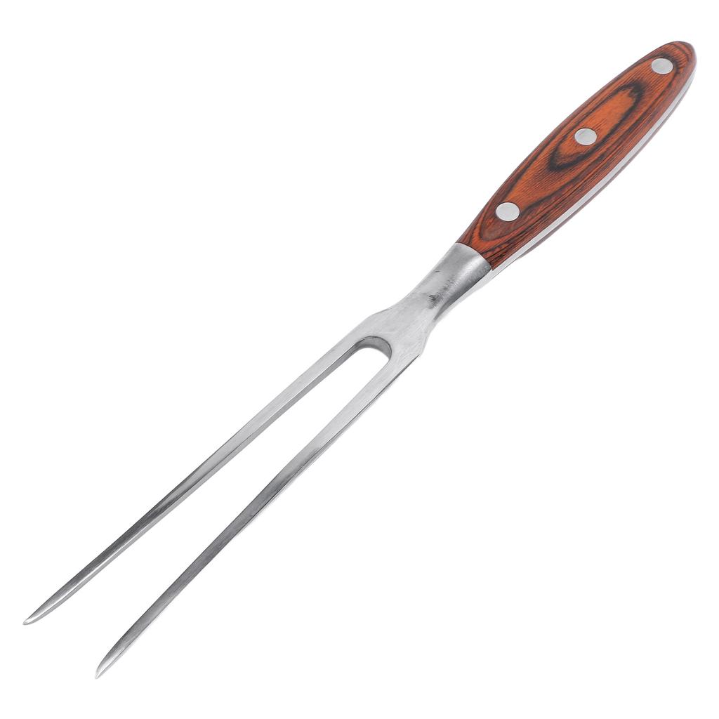 Meat Fork Stainless Steel Carving Fork with Wooden Handle for Kitchen Barbecue Serving Cooking