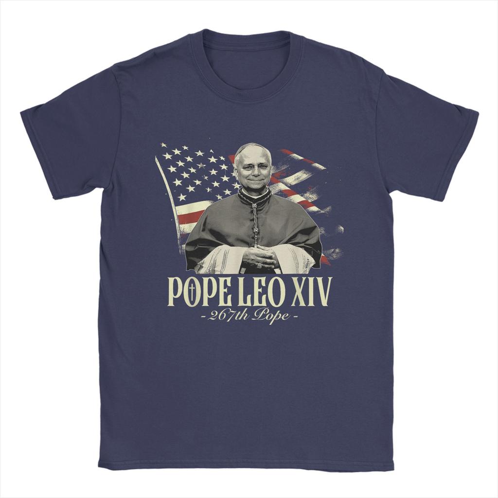 Cardinal Robert Prevost Pope Leo XIV T Shirts Men's Cotton Fashion for Male T-Shirt Round Collar Tees Short Sleeve Tops Original