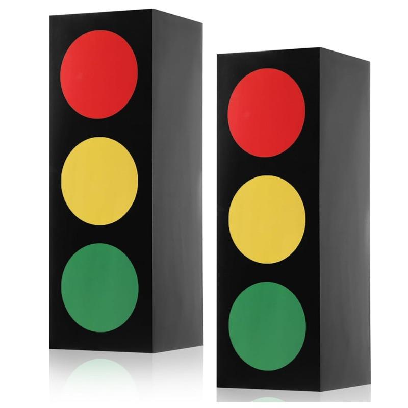 1/2pcsTraffic Light Gift Box, Birthday Party Signal Light Square Box, Racing-themed Packaging Paper Box, Storage Box