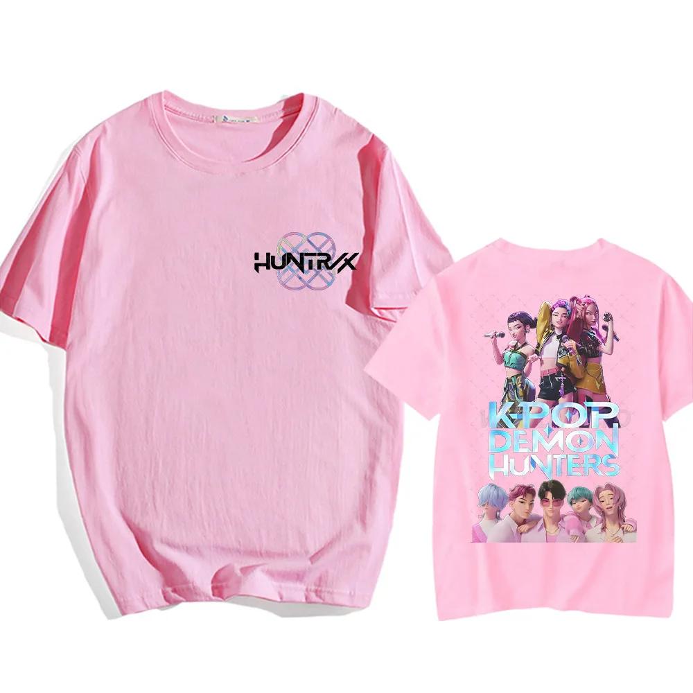 Loose Crew Neck Short Sleeve T-Shirt K Pop Demon Hunters Hunter Group Print Base Layer Top