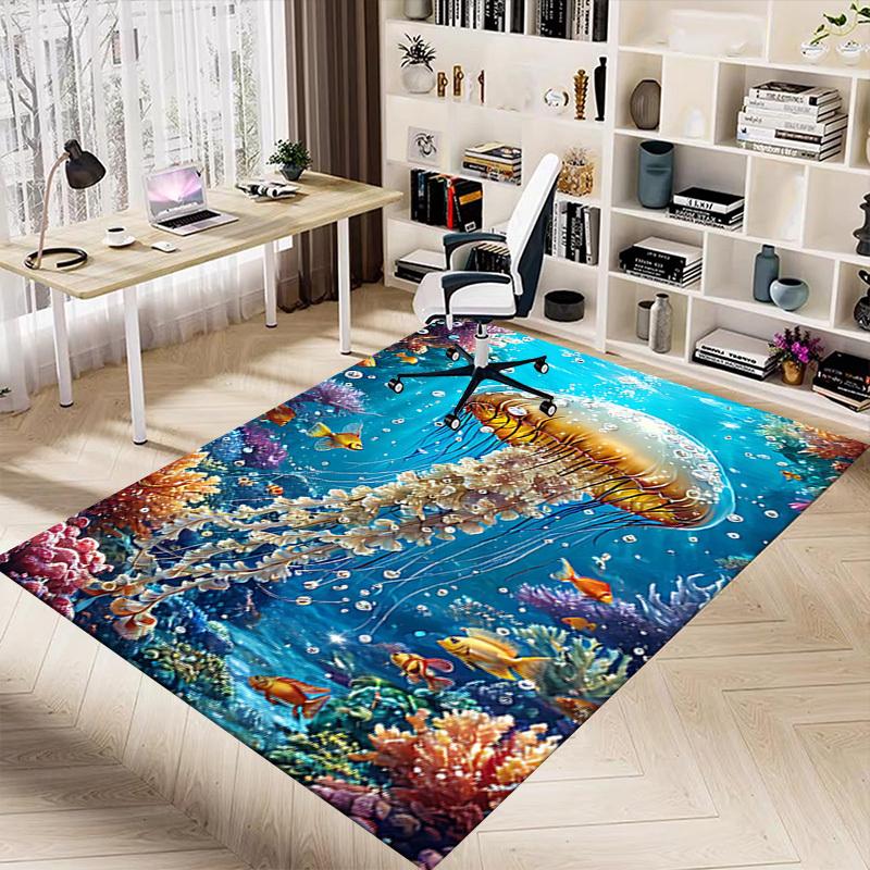1PC Jellyfish Coral Extra Large Non-Slip Floor carpet, Office, family, bedroom, Studio - Large Area Rug,Longlasting Material-K0413