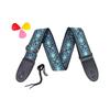 Weaving PU Leather Ends Guitar Strap, Soft Adjustable Comfortable Cotton Acoustic Guitar Strap for Electric Guitar Bass