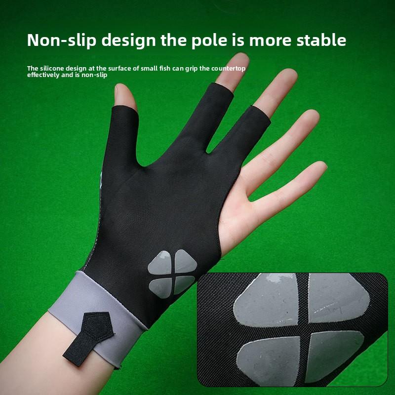 Billiards Gloves Show Three Fingers High Elasticity Breathable and Light Snooker Non-slip Left Hand Is Only for Men and Women