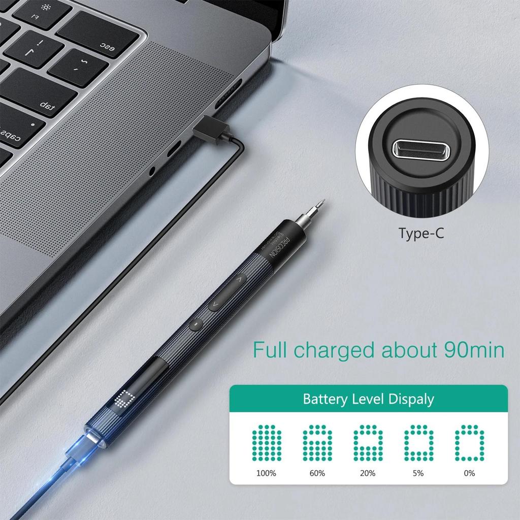 Small Electric Screwdriver 50 In 1 Screwdriver Tool 3 Torque Settings LED Light Laptop Screw Drive For Home Electronics Computer