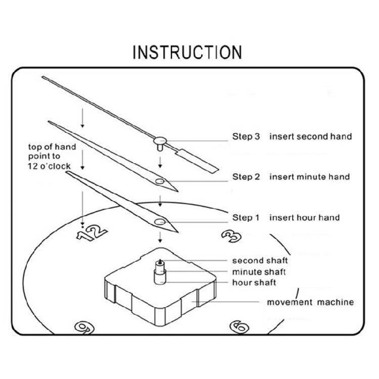 Craft Your Own Clock with 8Pcs Quiet Quartzs Clock Movement Includes 12 Hands Set for Wall Clock 13/18/24mm Shaft Length