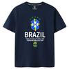 Football T‑shirt Brazil National Team World Cup 2026 White Print Dark Blue