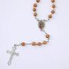 Dřevěný růženec Náhrdelník Pro Ženy Muže Náboženský Panna Marie Kříž Přívěsek 6MM Dlouhý Korálky Řetízek Katolický Modlitební Večírek Šperky